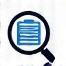 Icon representing investigative magnifying glass